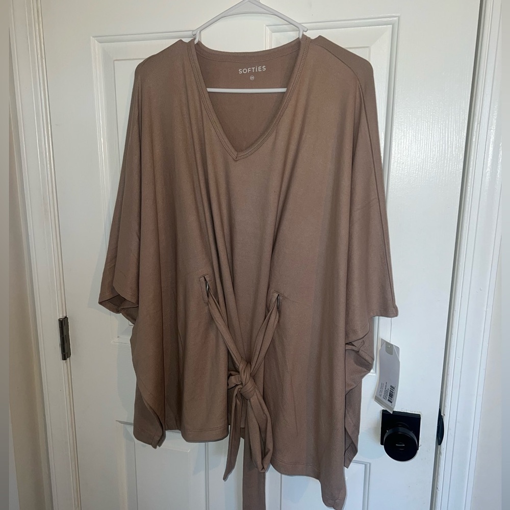 Softies Tan Belted Shawl